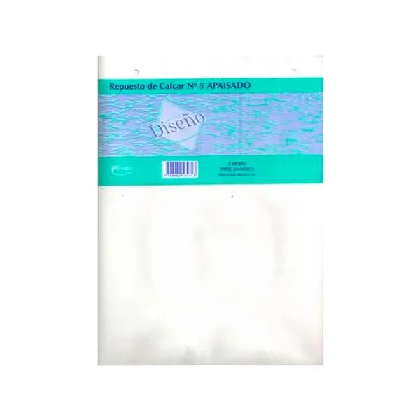 Repuesto de calcar oficio apaisado n.° 5 8 hojas papel manteca diseño