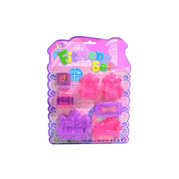 Set de muebles mini compu en blister 21x27 cm
