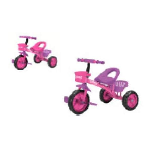 Triciclo infantil con canasto estructura de metal (2 colores)