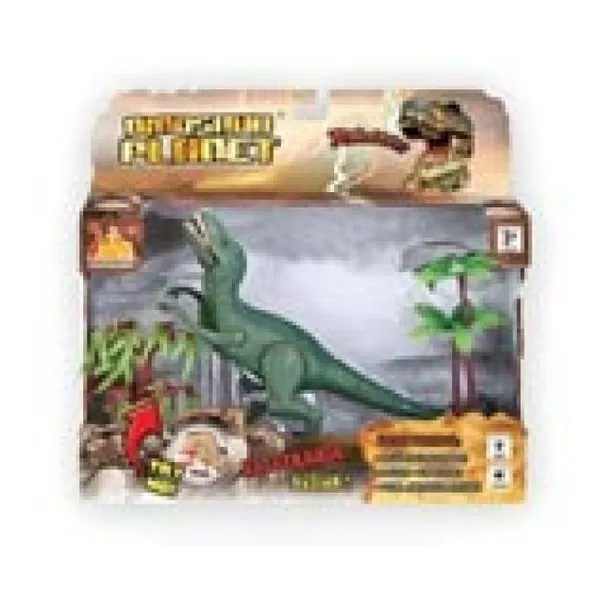 Dinosaurio con palmeras, luz y sonido.