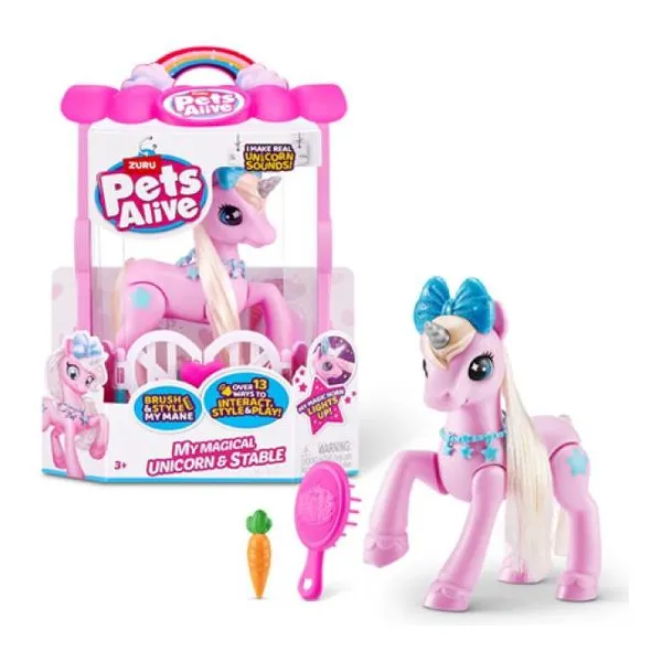 Alive pets establo con unicornio interactivo 25 cm