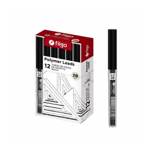 Minas de grafito 2.0 mm 2b caja x12 unidades Filgo