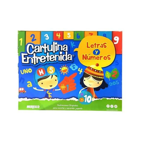 Block cartulina entretenida 32.5x25 cm 20 hojas letras y números Muresco