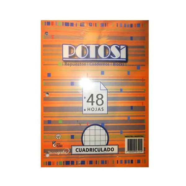 Repuesto esc.potosi tamaño oficio x48 hs.cuaderno