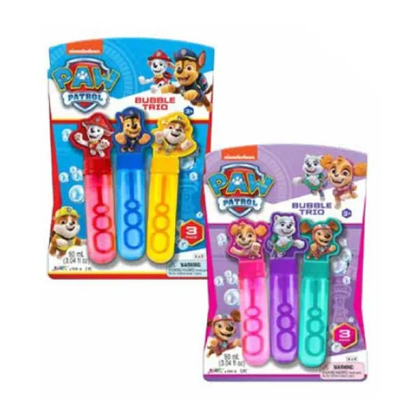 Paw Patrol bubble trio - set de 3 burbujeros tipo tubo