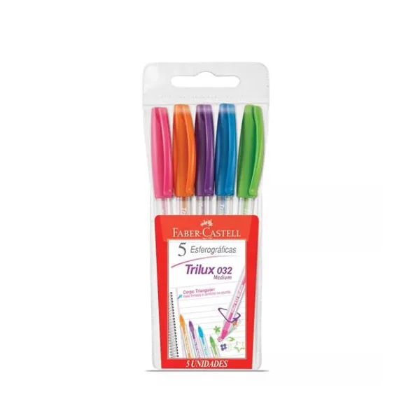 Bl.bolígrafo Faber-Castell trilux 032 1 mmx 5 col.surt.