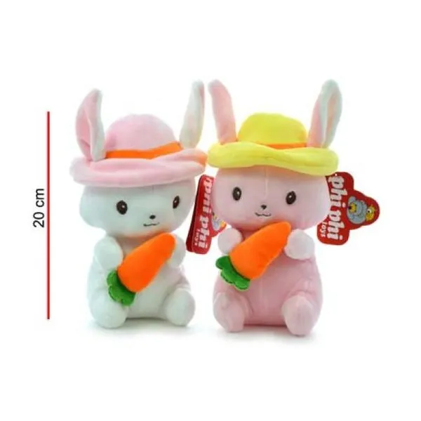 Conejito con sombrero y zanahoria 20 cm