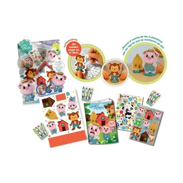 Libro para pintar te cuento un cuento con crayones en blister 31x22 cm Kreker
