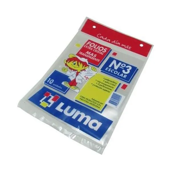 Folios luma extra pp.comercial t/escolar x10 unid.