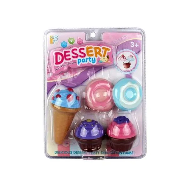Set de postres 5 piezas en blister 17.5x22.5 cm