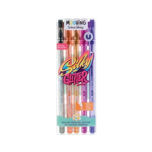 Roller Mooving gel glitter x5 colores surt.
