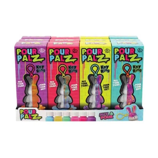 Pour palz - mini pconejo 10 cm clip on para pintar - exhibidor x12