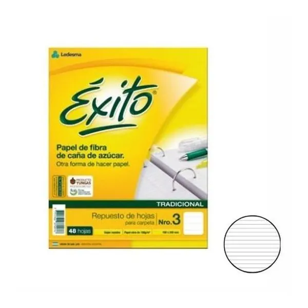 Repuesto carta rayado 48h tradicional Éxito