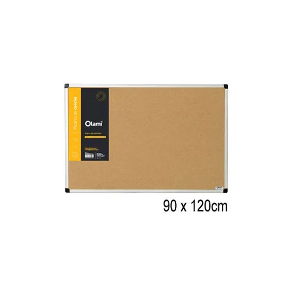 Pizarra de corcho olami 90 x120 cmcon borde aluminio