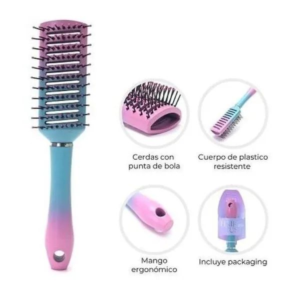 Cepillo neumatico rectangular desenredante