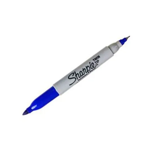 Marcador permanente punta doble azul x12 Sharpie