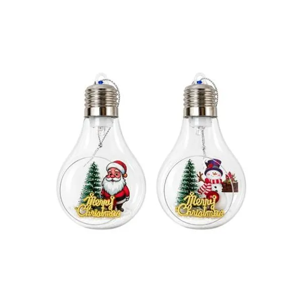 Adorno lampara papá noel con luz 6x11 cm x1 en bolsa