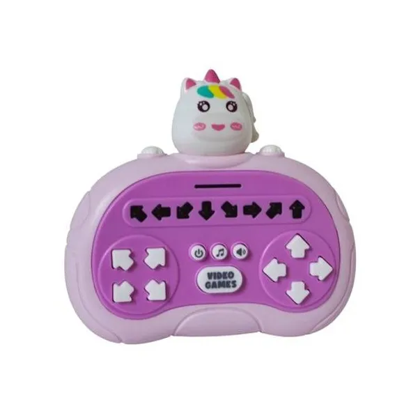 Juego de ritmo game pop unicornio con luz y sonido a pila en caja 13x13x4.5 cm