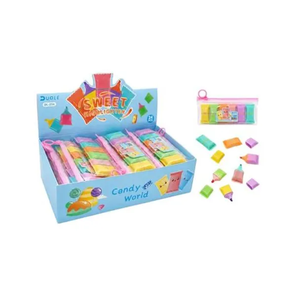 Resaltador fantasia caramelitos x6 en cartuchera
