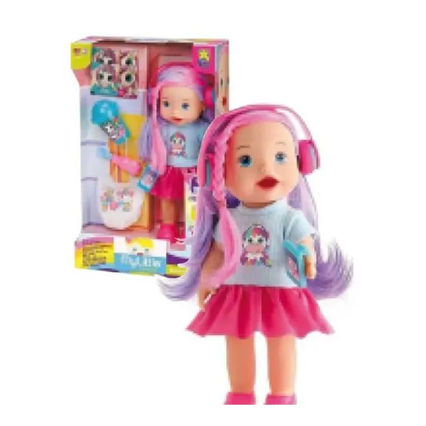 Pequeña diver con auriculares
