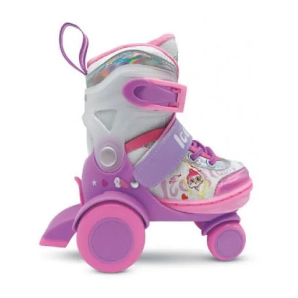 Patin violeta de 4 ruedas extensible. con freno trasero.