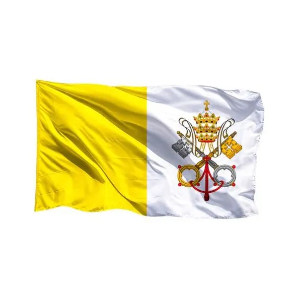 Bandera papal con escudo 90x150 cm x1 emblemas