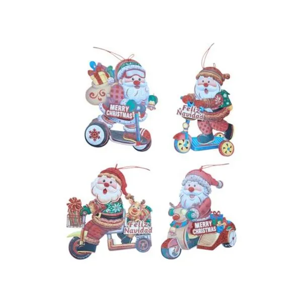 Cartel navideño papá noel 37 cm x1 modelos surtidos
