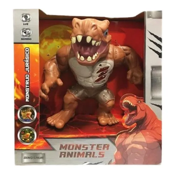 Dinosaurio monster animals con luz y sonido articulado 22 cm