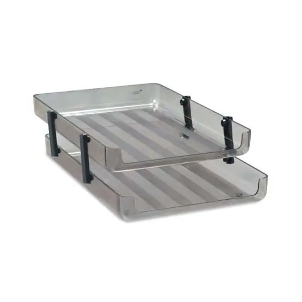 Bandeja papelera Pizzini oficio con bisagra 2 pisos humo