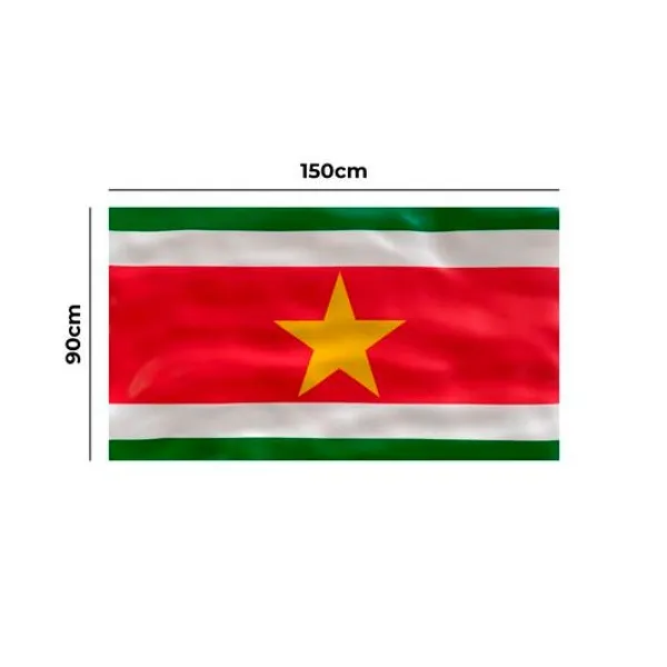 Bandera con logo surinam emblemas 90x1.50 mts