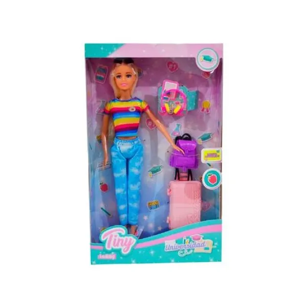 Muñeca Tiny universitaria con accesorios en caja 20x33x4.5 cm