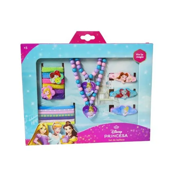 Set de belleza princesas con accesorios en caja 24x20x4 cm