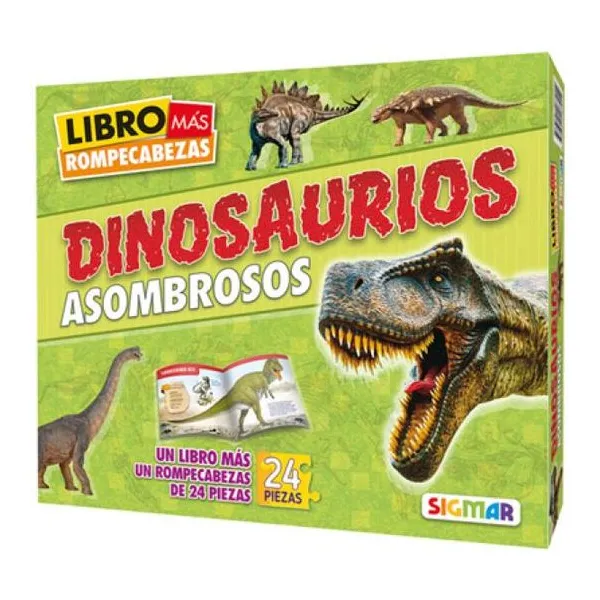 Dinosaurios asombrosos - libro más rompecabezas