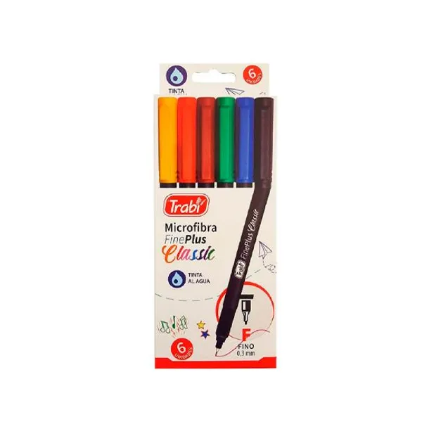 Microfibra trabi fine plus x6 colores surtidos