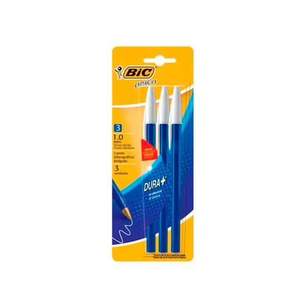 Bolígrafo opaco dura 1.0 mm azul x3 BIC