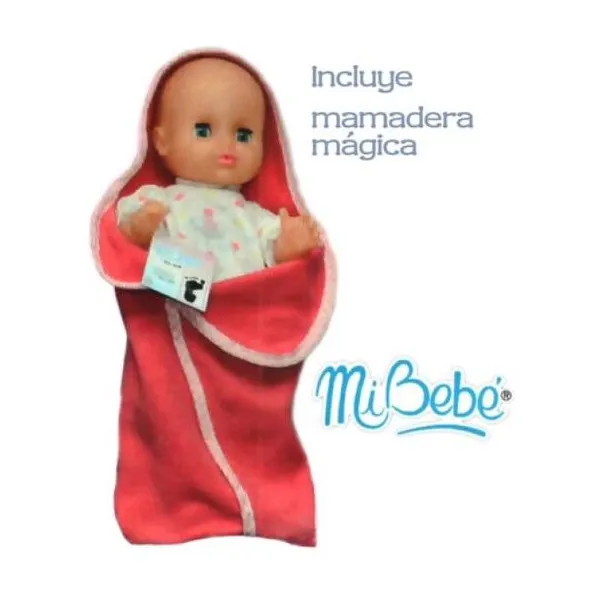 Mi bebé con mamadera mágica porta-enfant, ojos moviles 33 cm