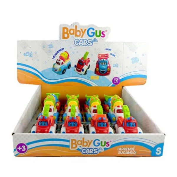 Autitos de construcción a friccion babygus 12 pzas/display 8 x8 x5,5 cm