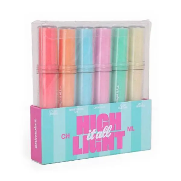 Set de resaltadores glitter x6