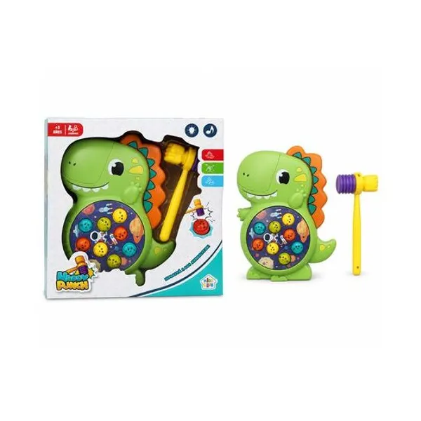Juego happy punch dino con luz y sonido en caja 25x26x5 cm