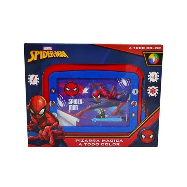 Pizarra mágica Spiderman en caja 23x18 cm