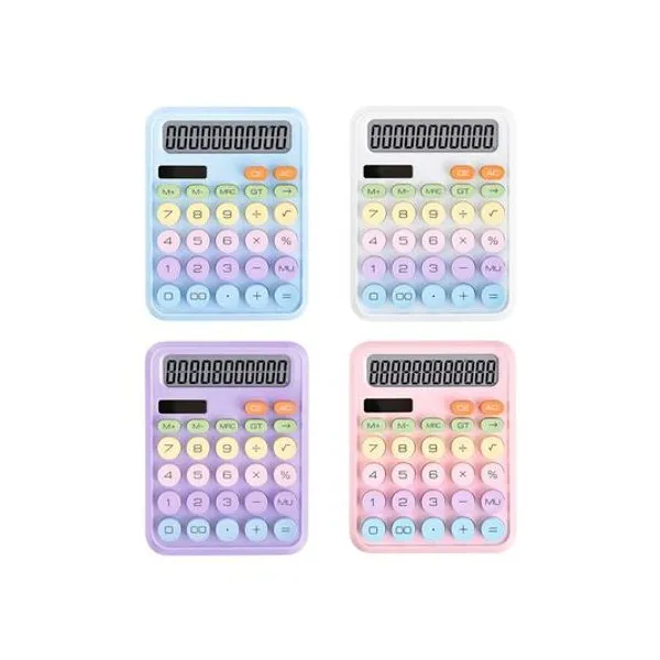 Calculadora 12 digitos pastel 12.5x16 cm x1 colores surtidos