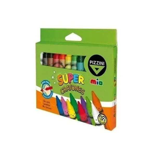 Crayón super de cera caja x12 unidades Pizzini