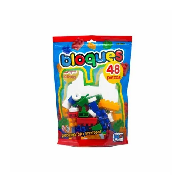 Bloques x48 piezas en bolsa 20x26 cm jugar
