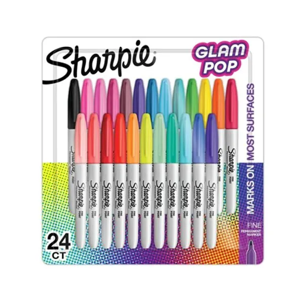 Marcadores Sharpie glam pop perm.bl.x 24 col.surt.