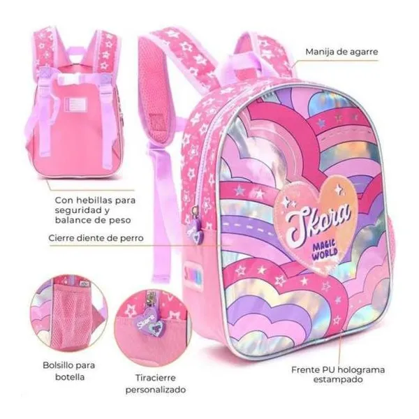 Mochila petit heart 22x30x10 cm 12 pulg
