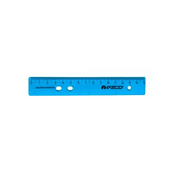 Regla 15 cm acrilica azul x unidad Ezco