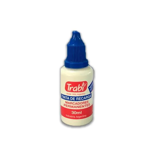 Tinta trabi para marcador 410/411 permanente soluble azul 30 cc