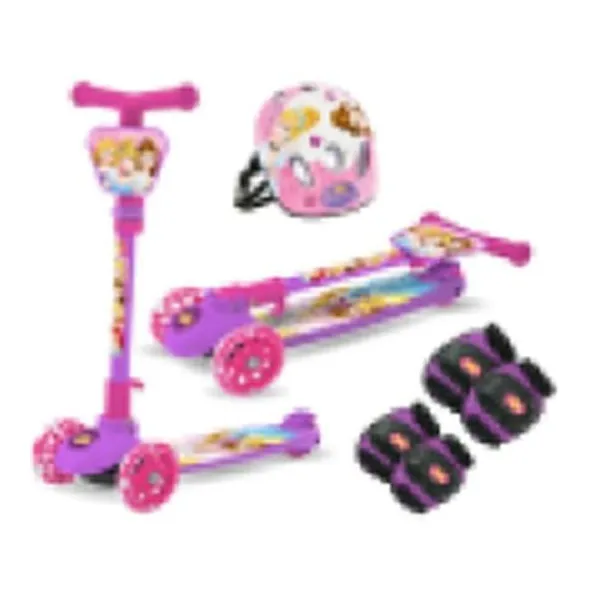 Monopatin plegable princesas + kit de seguridad