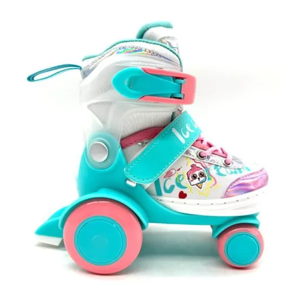 Patin celeste de 4 ruedas extensible. con freno trasero.