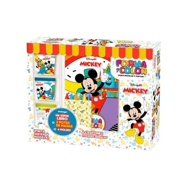 Libro y masas forma y color mickey en caja 26x22x6 cm
